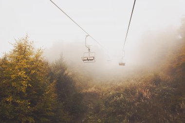 Empty ropeway on mountain