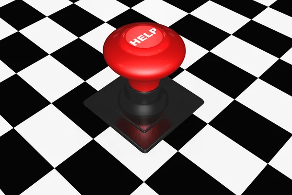 Checkerboard Floor Help Button — Stock Photo, Image