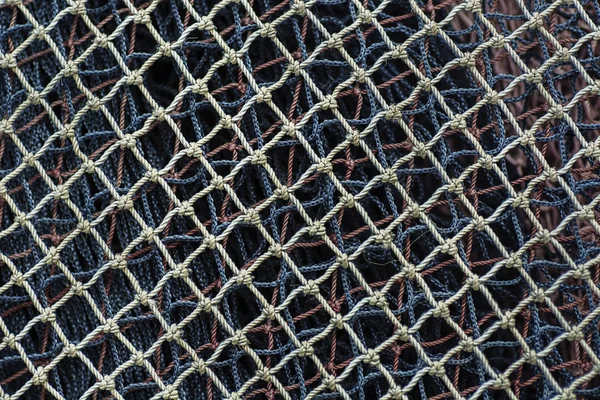 Close Detalhe Fishnet Azul Amarelo — Fotografia de Stock