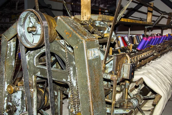 old textiles and yarn machine