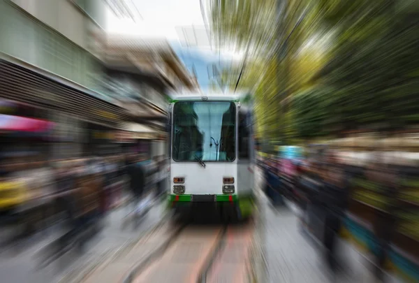 Miejskiego Ludzi Tramwajem — Zdjęcie stockowe