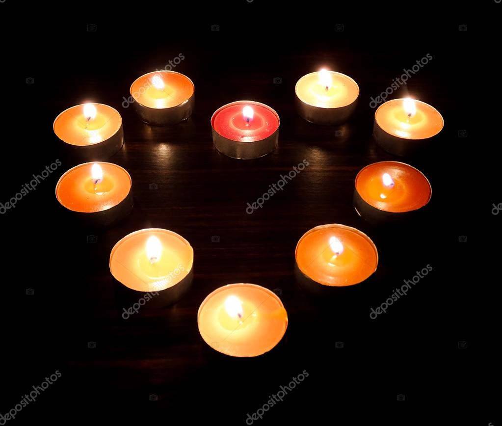 Heart Candles On A Dark Background Stock Photo C Aosmanpek Gmail Com