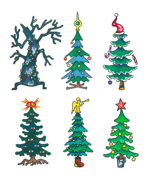 Fantasy christmas trees — Stock Photo, Image