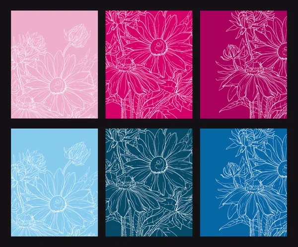 Composition with daisy flowers — Stockvector