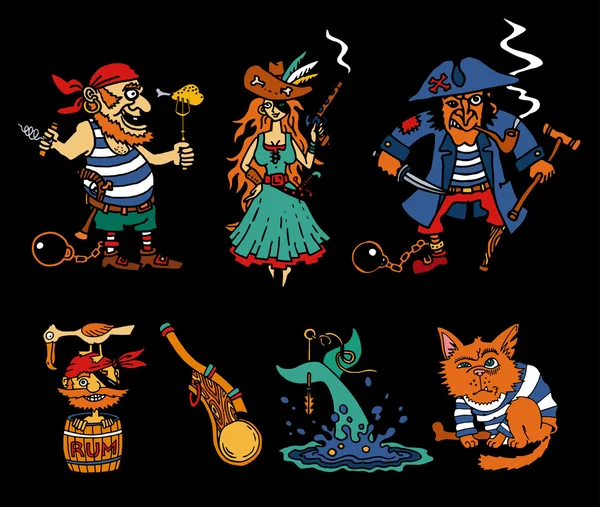 Pirate legendes pictogrammen — Stockvector