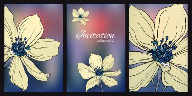 Composition with wild clematis flowers clipart