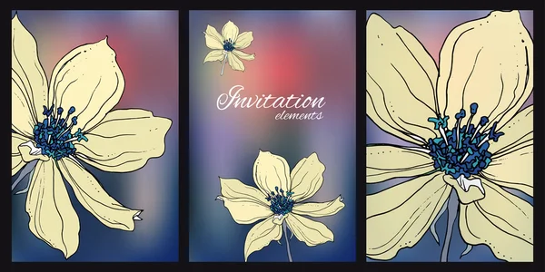 Composición con flores silvestres de clematis — Vector de stock