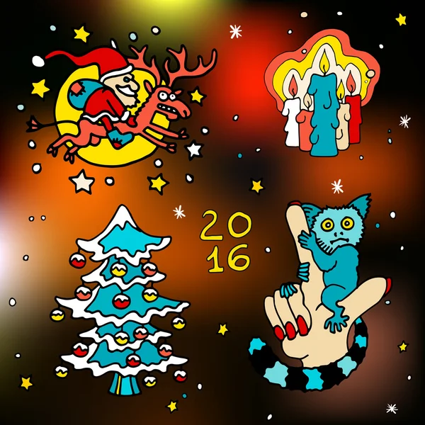 Noel ve yeni yıl 2016 simgeler