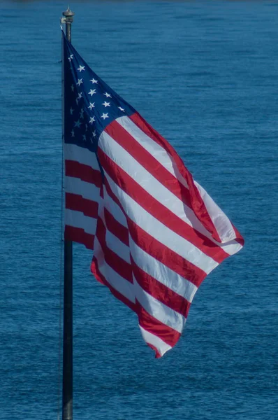 Flag United States Waving Wind — Fotografia de Stock