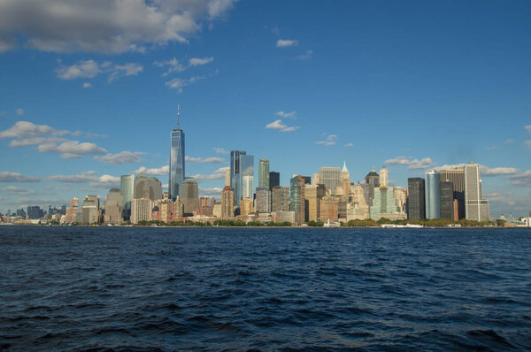 The sky line of New York seen from the Hutson river