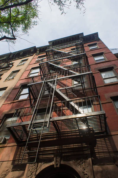 A fire escape on a New York apartment building