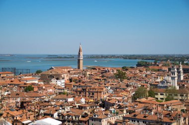 St. Mark 's Campanile' den Venedik, İtalya 'daki St Mark Meydanı manzarası