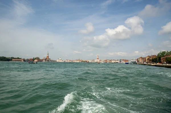 Bow Wake Lagoonof Venice Italy — Stock Photo, Image
