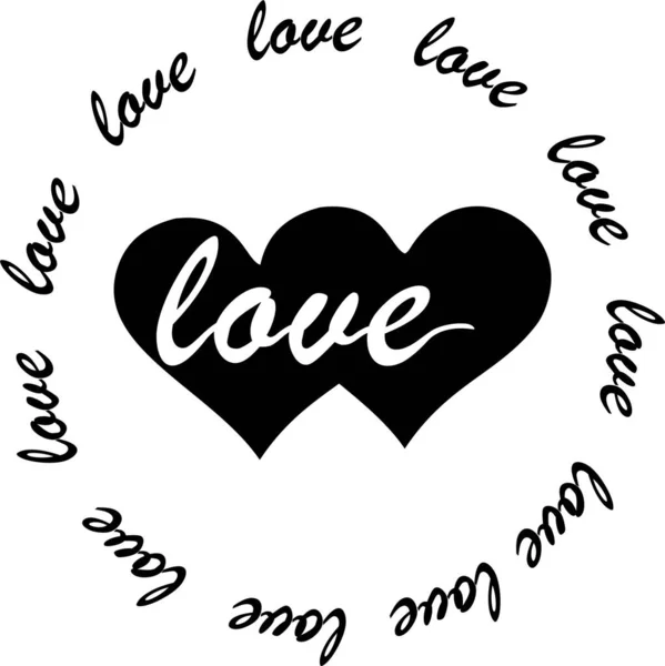 Cercle Amour Saint Valentin Pour Impression Coeur Amour Texte Amour — Image vectorielle