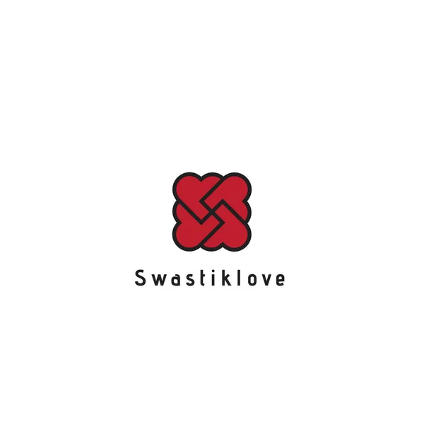 Kombinasyon nesne şablonlu kalp logosu editörel tasarım.