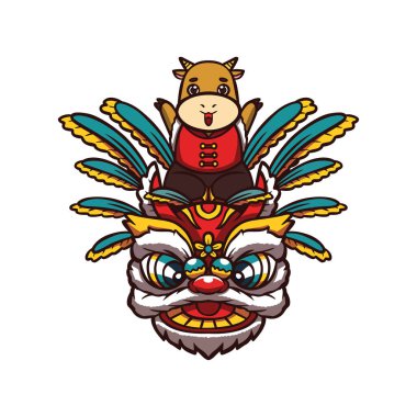 Çin Yeni Yılı 'nın ihtiyaçları için, öküzlerin yılı için, Çin Yeni Yılı' nın ihtiyaçları için sevimli ve sevimli tasarımlar yapan inek karakterinin tasarımıyla, öküzlerin yapıldığı yılla, inek karakterinin tasarımıyla.