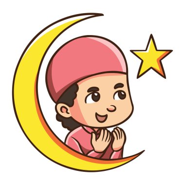 Ramazan vektör illüstrasyonları, ramazanda tasarım varlıkları için şirin bir şekilde.