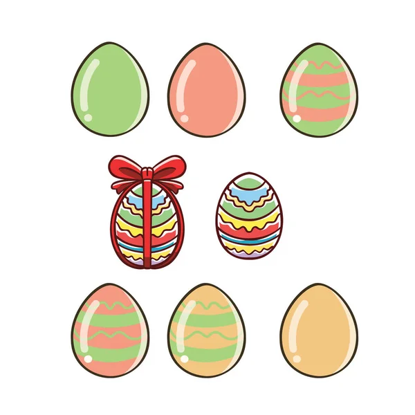 可爱兔子蛋和复活节蛋的病媒图解 矢量图形