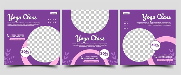 Yoga sınıfı sosyal medya şablonu. Uluslararası yoga günü veya yoga sınıfı tanıtımı için modern afiş şablonu. Sosyal medya, afişler ve web siteleri için elverişli.
