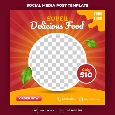 super delicious food banner template for your design, vector illustration