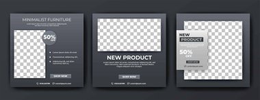 minimalist furniture sale banners templates for your design, vector illustration