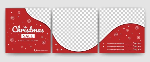 Editable Social Media Banner Puzzle Template Christmas Sale Post Template — Stock Vector