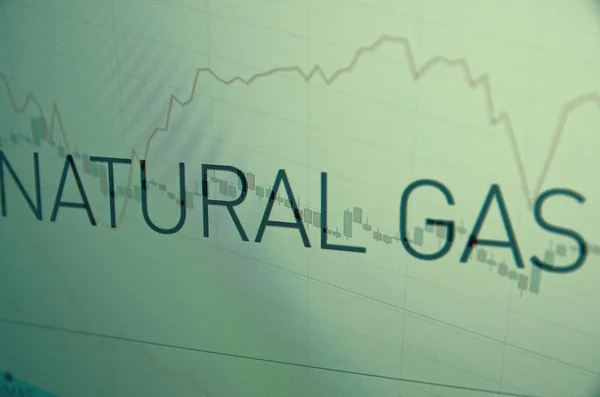 Aufschrift "Erdgas" auf dem PC-Bildschirm. Finanzierungskonzept. — Stockbild Industriekonzept — Stockfoto