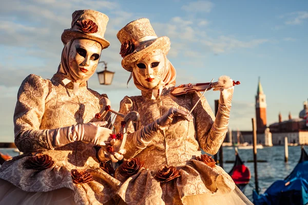 Masks from the famous carnival in venice. — Stock Photo, Image