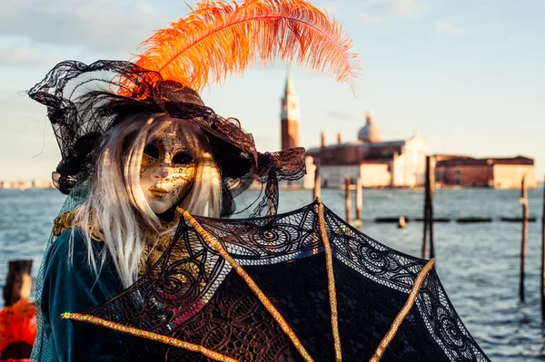 Masks from the famous carnival in venice. — стокове фото