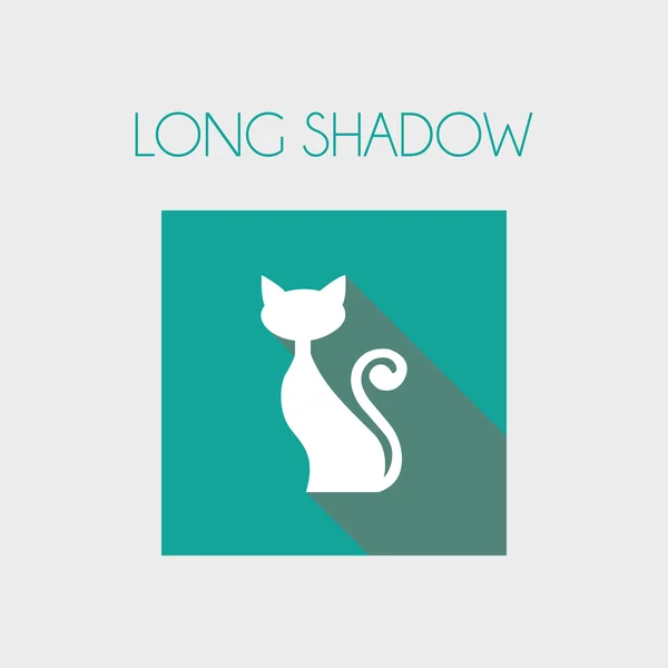 Katze mit langem Schatten — Stockvektor