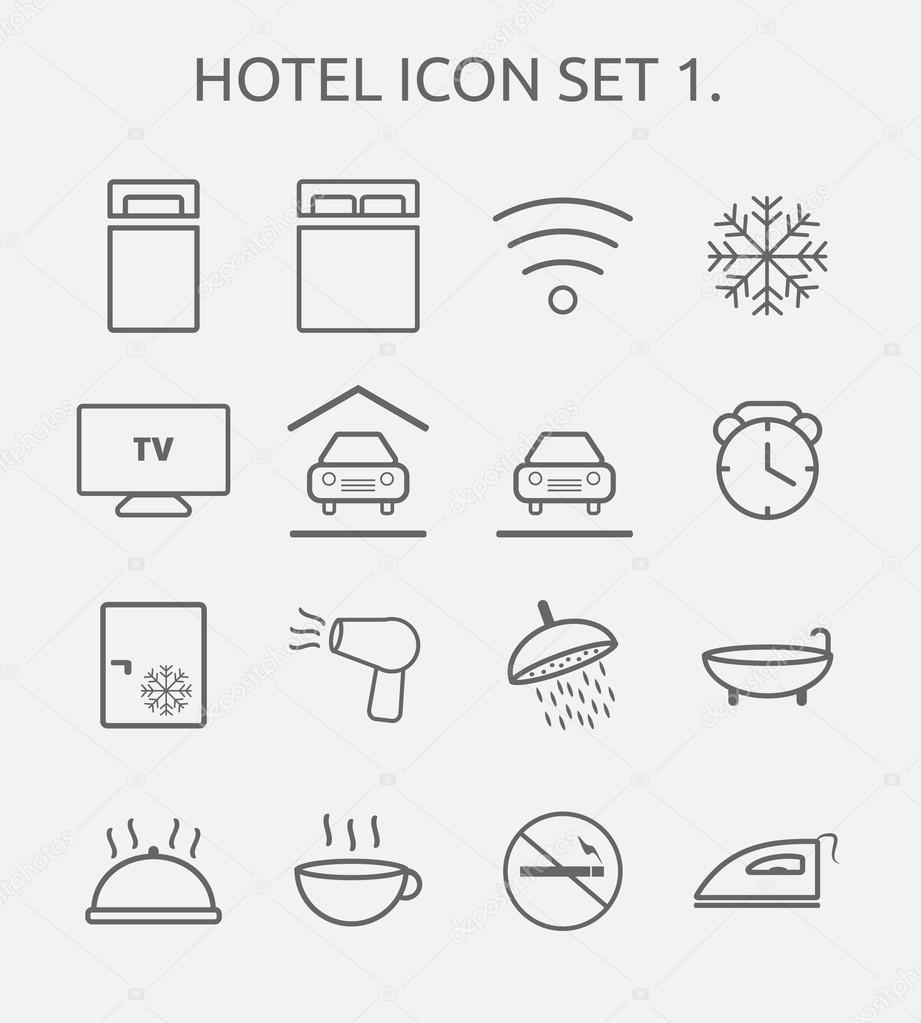 Hotel icon set