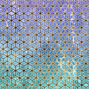 İzometrik küp şekilli sanatsal bir soyut geometrik model arkaplanı