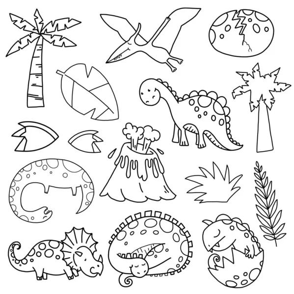 Kids Coloring Dinosaur Drawing Scene Making Elements — Stock Photo, Image