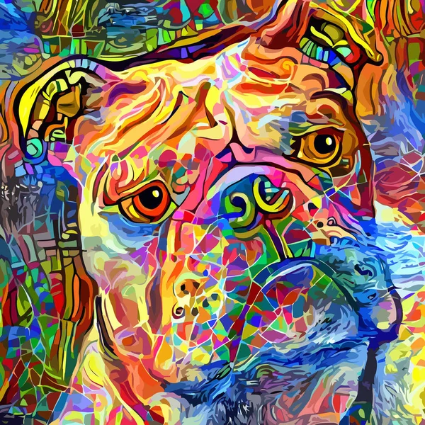 Abstract Cute Adorable Portrait Bulldog — Stock Photo, Image