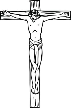 Calvary çarmıhta mübarek kurtarıcı.