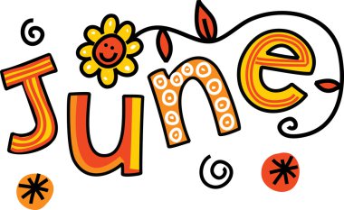 Text doodle for the month of June. clipart
