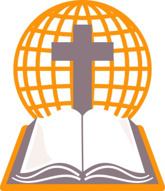 Dünya'nın küre calvary ve İncil'de bir haç ile