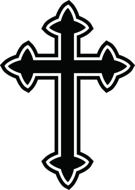 Simple black cross symbol clipart