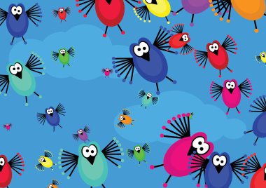 Kuşlar arka plan sürüsü