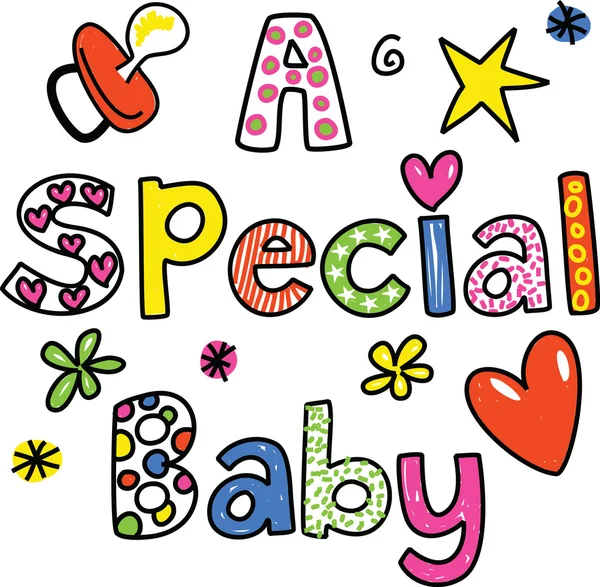 Tekst die A speciale Baby leest. — Stockvector