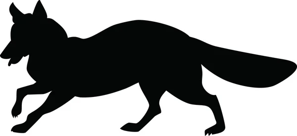 Silhouette of the fox — Stock Vector