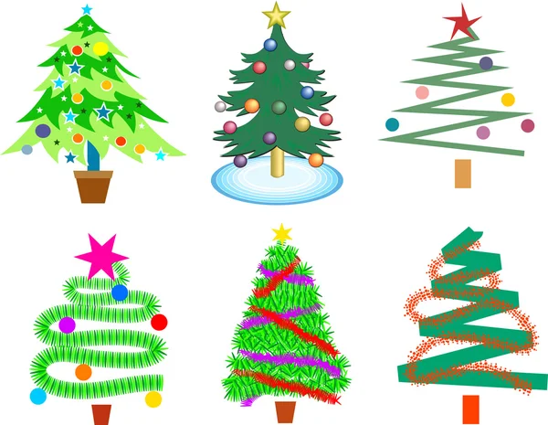 Colourful Christmas trees — Stock Vector