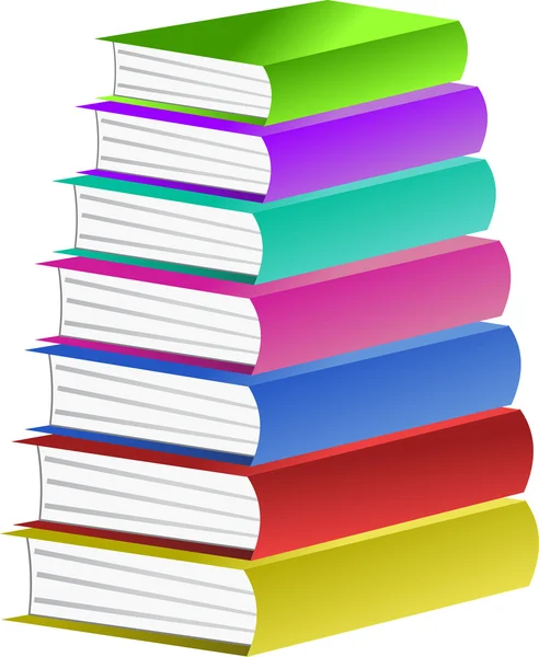 Montón de libros coloridos — Vector de stock