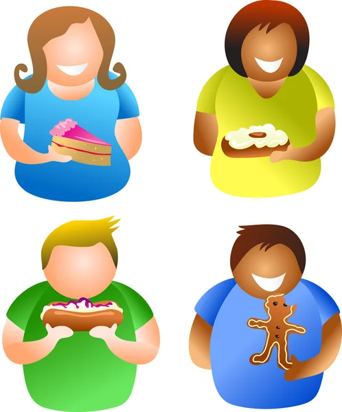 Diverse people with cakes — Stock Vector