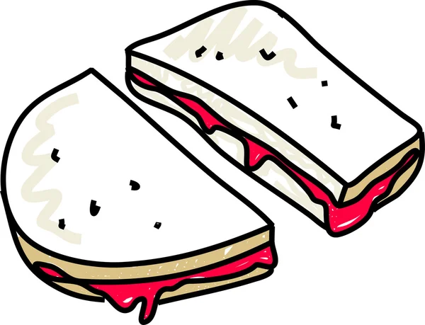 Jam sandwich illustratie — Stockvector