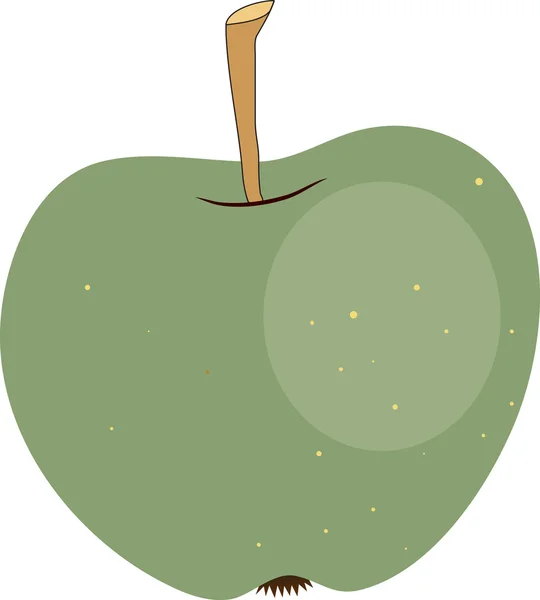 Green apple on a white background — Stock Vector