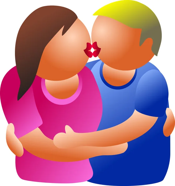 Mann und Frau küssen sich. — Stockvektor
