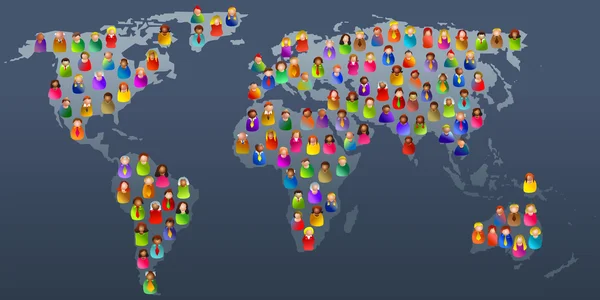 Harita üzerinde çeşitli dünya