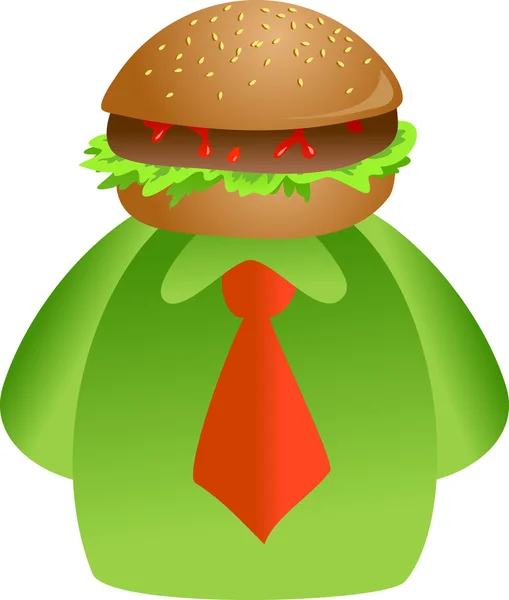 Ember és Burger arc — Stock Vector