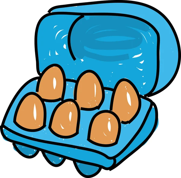 Uma caixa de 6 ovos — Vetor de Stock